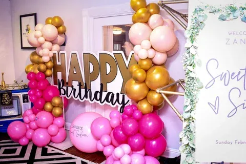 Colorful celebration setup