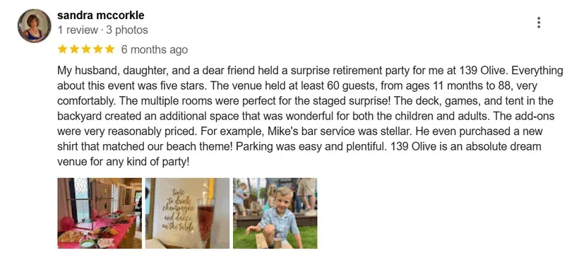 A guest review of 139 Olive